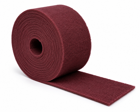 Maroon 6E-Q Scuff Roll Abrasives, 4 in × 10 m — 1 Roll