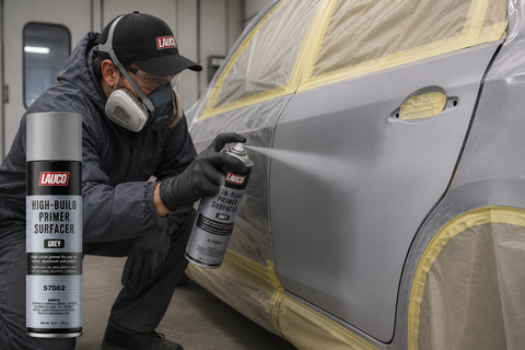 LAUCO Automotive Primer Aerosol Spray Paint — Grey High-Build & Grey Self-Etching Primer, 13 oz