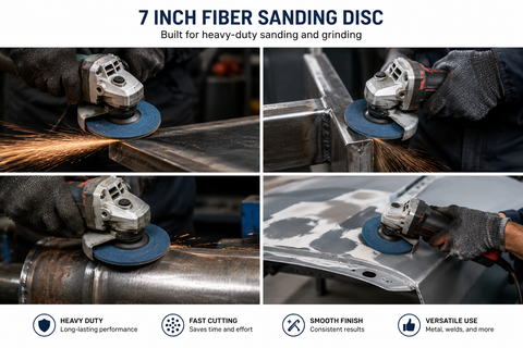C-Tech Fiber Sanding & Grinding Discs, 4.5” × 7/8”, 36 Grit, Premium Abrasive — 25 PK