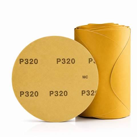 C-Tech Gold Sticky-Back Sandpaper Disc Roll, 6 in, 100 Discs — 1 Roll