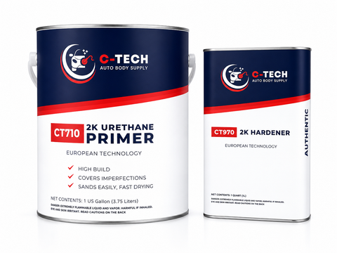 C-Tech CT710 1 Gallon 2K Urethane Primer with Hardener — Multiple Colors