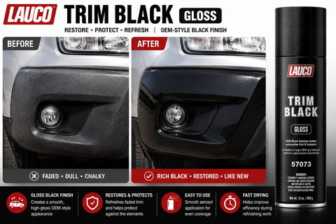 LAUCO 57071/57073 Trim Black Automotive Aerosol Spray Paint — 13 oz