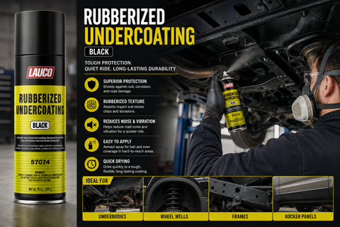 LAUCO 57074 Rubberized Undercoating Black Aerosol Spray – 15 Oz