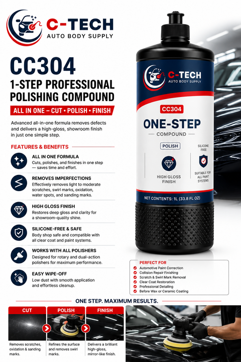 C-Tech CC304 1-Step Professional Polishing Compound — 32 oz