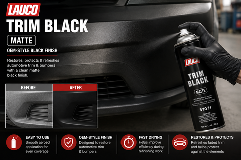 LAUCO 57071/57073 Trim Black Automotive Aerosol Spray Paint — 13 oz