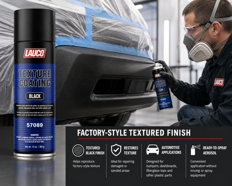 LAUCO 57089 Automotive Texture Coating Aerosol Spray — Black, 13 oz