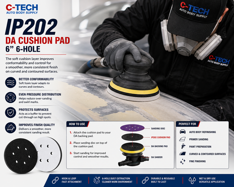 C-Tech IP202 DA Cushion Interface Pad, 6”, 6-Hole — 1 PCS