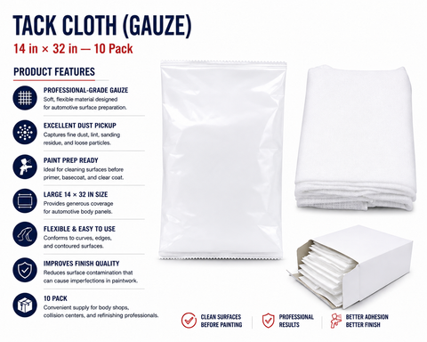 C-Tech Blue & White Tack Cloth (Gauze), 14 in × 32 in — 10 Pack