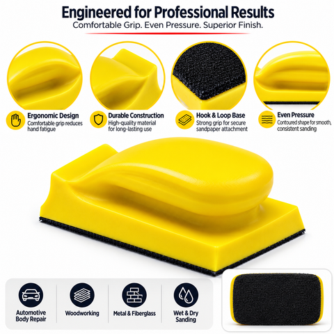 C-Tech HB103 Hand Sanding Block, 2.8” × 5” × 1.6”