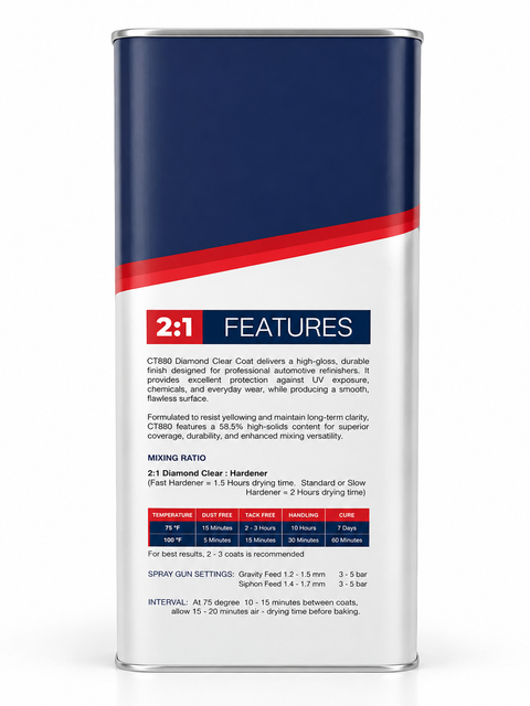 C-Tech CT880 Diamond 2K Urethane Clear Topcoat with (2) Diamond Hardeners — 1 Kit