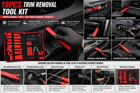 C-Tech 19-Piece Trim, Clip & Fastener Remover Kit