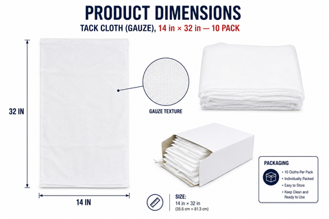 C-Tech Blue & White Tack Cloth (Gauze), 14 in × 32 in — 10 Pack