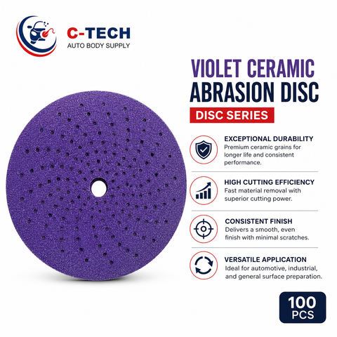 C-Tech Violet Ceramic Film Disc, 150 mm, Multi-Hole — 100 PK