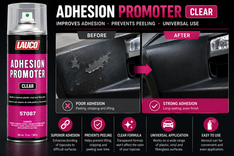 LAUCO 57087 Clear Adhesion Promoter Automotive Aerosol Spray — Plastic, Vinyl & Fiberglass, 13 oz