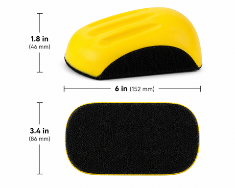 C-Tech HB102 Mouse Hand Sanding Block, 3.4” × 6” × 1.8”