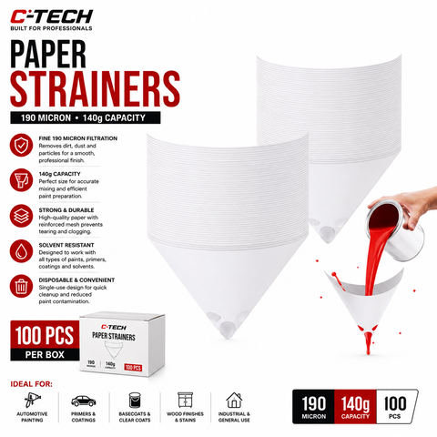 Professional Paint Paper Strainers, 190 Micron, 140 g Capacity — 100 PCS
