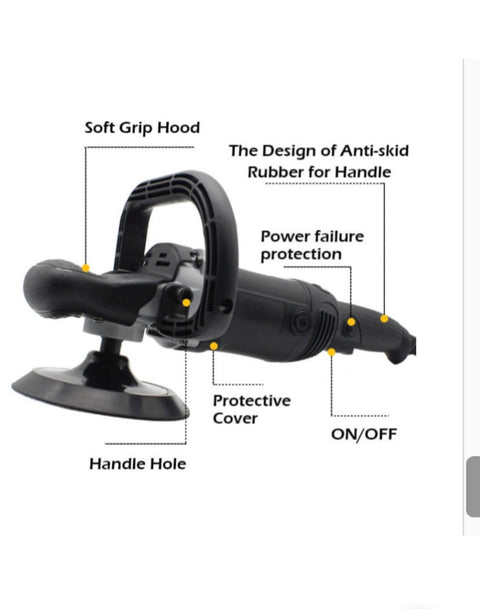C-Tech PL121 RO Rotary Polisher, 100V–240V — Professional Variable Speed Polisher