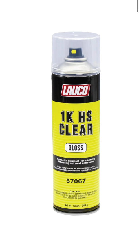 LAUCO 57067 1K HS Gloss Clear Coat Automotive Aerosol Spray — High-Solids Acrylic Clear, 13 oz