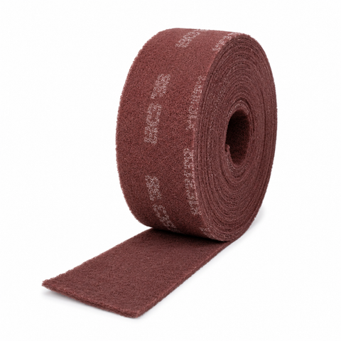 Maroon Scuff Roll Abrasives UF, 4 in × 10 m, Mirlon Scuff Roll — 1 Roll