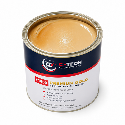 C-Tech CT610 White Lightweight Body Filler, 1 Gallon