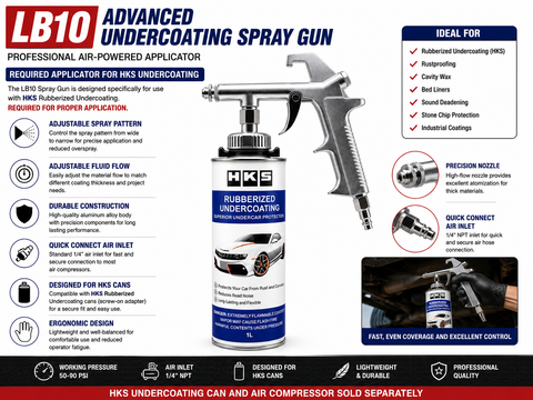 LB10 Advanced Undercoating Spray Gun — Professional Pneumatic Applicator