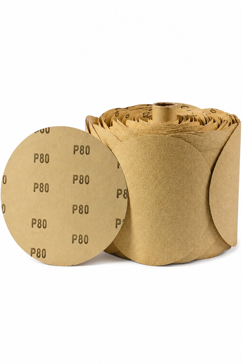 C-Tech Gold Sticky-Back Sandpaper Disc Roll, 6 in, 100 Discs — 1 Roll