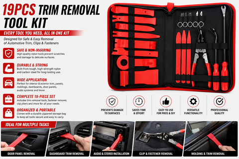 C-Tech 19-Piece Trim, Clip & Fastener Remover Kit
