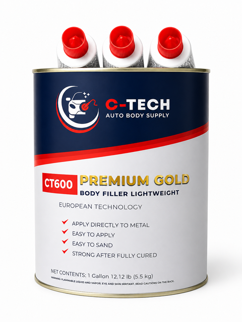 C-Tech CT610 White Lightweight Body Filler, 1 Gallon