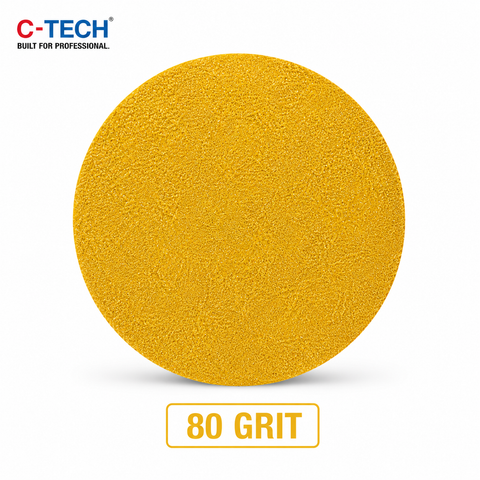 C-Tech Yellow Sanding Disc, 8 in (203 mm) Diameter, Hook & Loop — 15PK