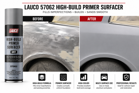 LAUCO Automotive Primer Aerosol Spray Paint — Grey High-Build & Grey Self-Etching Primer, 13 oz