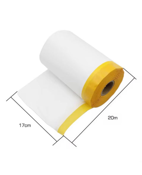 C-Tech Combo Size Masking Paper with Tape, 6 in / 12 in / 18 in / 24 in × 66 ft — 4 Rolls