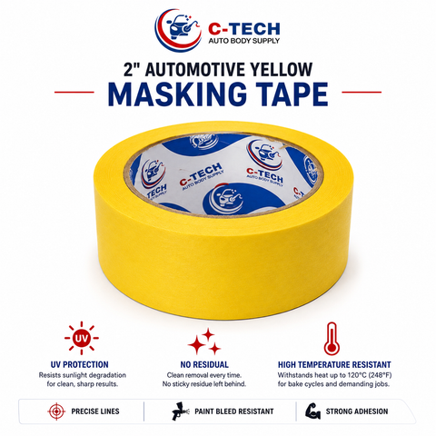C-Tech Premium Yellow High-Temperature Masking Tape,  60 yd