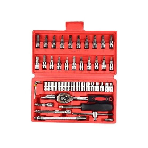 46-Piece 1/4" Drive Socket & Ratchet Wrench Set