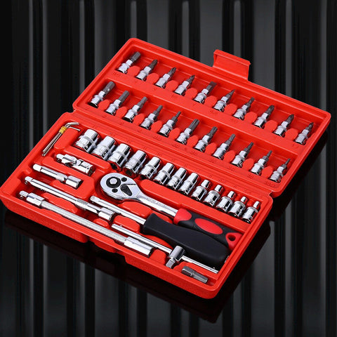 46-Piece 1/4" Drive Socket & Ratchet Wrench Set