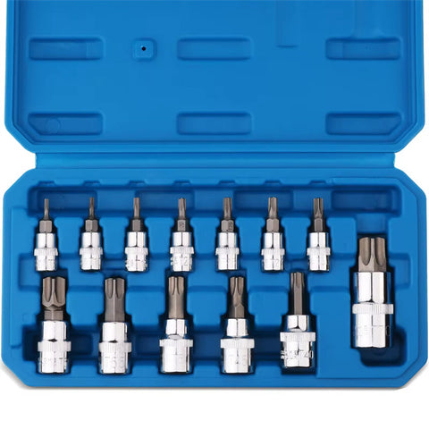 13-Piece Universal Socket Set, 1/4", 3/8" & 1/2" Drive